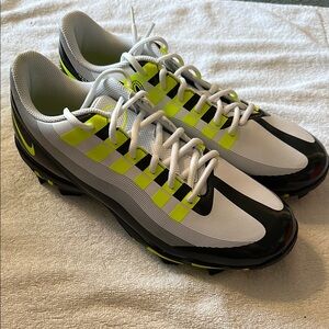 Nike Vapor Edge Shark Cleats Black Neon Green Football Baseball New with box 9.5